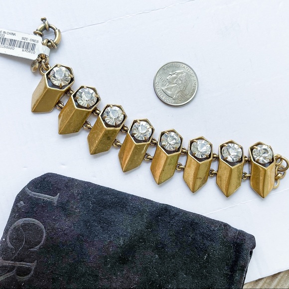 J.CREW Gold and Cubic Zirconia Statement Bracelet - Picture 4 of 5